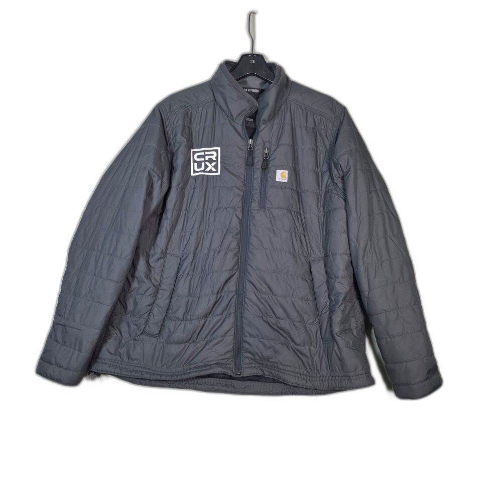 Carhartt Women’s XL Gilliam Rain Defender Gray Quilted Jacket CRUX Logo
